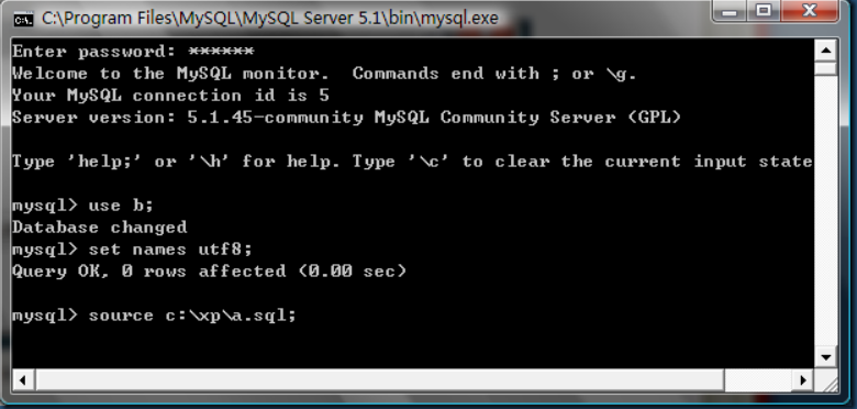 MySQL命令行还原phpMyAdmin导出的含有中文的SQL文件-图片6
